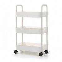 3-Tier Rolling Cart Easy to Move Rolling Storage Cart with Mesh Shelves