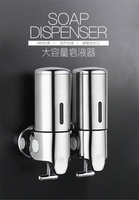 Stainless Steel Wall-Mounted Manual Soap Dispenser for Bathroom, Hotel, Shower Gel