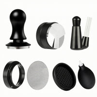 7 Pieces Espresso Accessory Kit Textured Coffee Tamper Distributor Versatile Puck Screen for Baristas