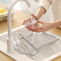 Stainless Steel Expandable Sink Drain Rack with Multifunction