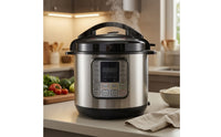 Stainless Steel Electric Pressure Cooker Digital Pressure Cooker with Removable Pot Programmable Multicooker Single-Touch for Home Cooks, Families, Kitchen, Countertop