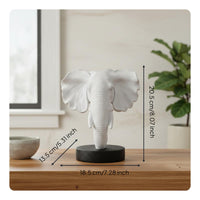 Elephant Head Statue Polyresin Resin Elephant Head Ornament Detailed Texture Animal Sculpture for Desktop, Office