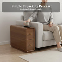 Space-Saving Rolling C-Table Mobile Design Household Furniture Vintage Look Multi-Functional for Apartment Dwellers, Home Workers, Laptop Users, Living Room, Small Spaces, Bedroom