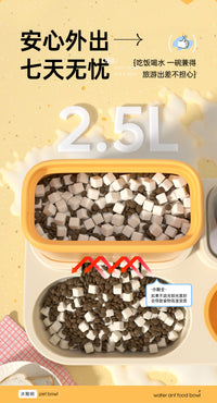 猫碗双碗自动饮水自动喂食器猫盆食盆狗食盆狗碗喝水一体幼猫粮碗 水粮碗+防潮包*10+滤芯*10 多重过滤 防潮 不卡粮