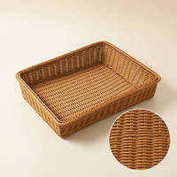 Slanted Supermarket Display Basket Trapezoidal Fruit Vegetable Storage Basket Bread Basket Hand-woven Fruit Basket