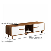 Low Profile TV Stand Modern Entertainment Console Wooden Media Cabinet with Storage Ergonomic Design Suitable for Living Room Apartment Entryway