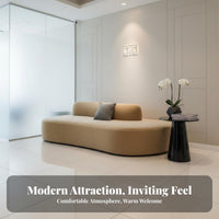 Modern Minimalist curved-Shaped Settee Curved Design Sofa upholstery Upholstery Couch Freestanding for Business Owners, Interior Designers, Apartment Dwellers