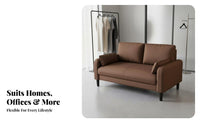 Light Luxury Design Small Apartment Couch Comfortable Compact Settee Easy to Clean Modern Minimalist Sofa Sturdy Construction for Renters, Students, Couples, Office, Reception Area, Boutique, Bedroom