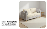 Space Saving Small Apartment Sofa Comfortable Compact Apartment Couch Easy Assembly 2 Seater Loveseat Sturdy Construction for Renters, Students, Office Workers, Rental Home, Bedroom, Dorm
