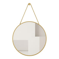 Wall Mounted Mirror with PU Rope Hanging, Black Track Style