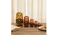 Hand-Painted Nesting Doll with Six Layers Wooden Russian Nesting Doll Stackable Compact for Collectors, Kids, Gift Box