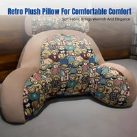 Vintage Plush Bedside Pillow, Large Backrest, Waist Support, Sofa Cushion, Dormitory, Student, Cartoon Creature Design