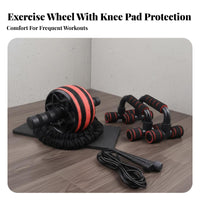 5 Pieces Non-Slip Grip Ab Roller Push up Bar Kit Sturdy Construction Ab Wheel and Push up Bar Set Portable for Beginners
