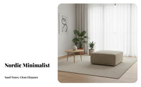 configurable Fabric Sofa Minimalist aesthetic L-Shaped Sofa with Ottoman Soft Upholstery Lowoutline for Design aficionados