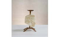 Tabletop Sculptural Candle Holder Vintage-Inspired Candle Holder with Metal Stem Artisanal Sculpture Classical for Home Decorators, Art Collectors, Mantel, Dining Table