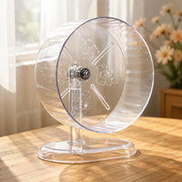 Silent Hamster Exercise Wheel Double-Axis Acrylic Running Wheel with Gentle Slope Anti-Slip Design for Small Hamsters