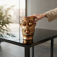 Human Facial Planter Resin Facial Planter Shiny Finish House Decoration