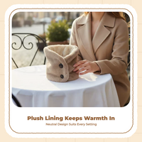 Women's Soft Neck Warmer, Faux Button Scarf, Winter