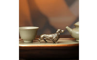 Dachshund Figurine Sculpted Brass Dachshund Shiny for Bookshelf, Collectors