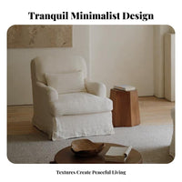 Wabi-Sabi Aesthetic plump Single Sofa Nordic Design Living Room Furnishing cleanable Cover Armchair Minimalist design for Guesthouse Owners, Homeowners, Readers, Bedroom, perusing corner, Small Spaces, Office