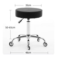 Adjustable Rolling Stool Padded Adjustable Stool with Wheels Cushioned Chair for Barbers, Barbershops