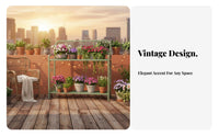 2 Pieces 2-Tier Stepped Rack Vintage Aesthetic 2-Piece Ornate Planter Bench