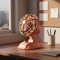USB Desk Fan Compact Retro Design Fan Quiet for Dorm, Office