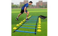 Agility Ladder Training Kit Flat-Rung Speed Ladder with Cones Disc Cone for Coaches, Families