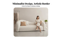 Imperfect appearance aesthetic Curved Settee Irregular Shape Loveseat Minimalist Design Couch Textured Upholstery for Apartment Dwellers, Interior Designers, Living Room, Reception Area, spa, Small areas