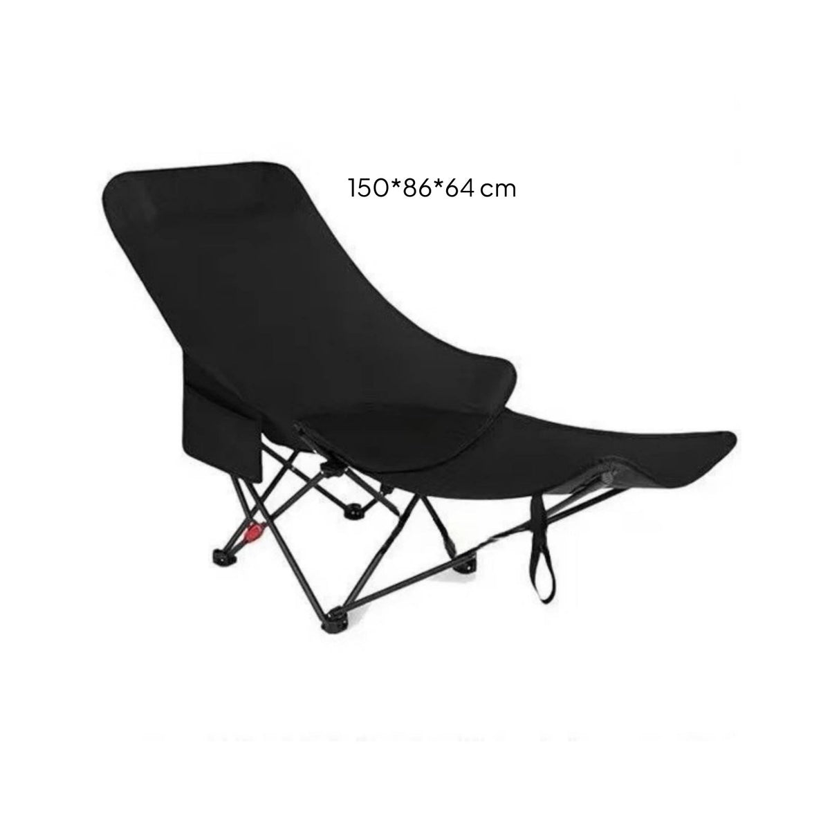 Foldable Design Adjustable Folding Moon Chair Lightweight Adjustable Folding Chair Extended Leg Rest Reclining Camp Lounger for Anglers
