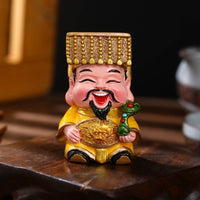 5 Pieces Wealth Deity Statue Set Hand-Painted God of Wealth Statue