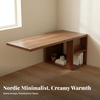 L-shaped Desk Bookshelf Multi-functional Corner Computer Desk Study Table Storage Cabinet with Solid Wood Board Suitable for Students Professionals Dorm Room Home Workspace