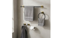 5 Pieces Wall-Mounted Bathroom Hardware Set Stainless Steel Towel Bar Set with Hooks Easy to Install Bathroom Tissue Holder Holder Space-Saving for Powder Room