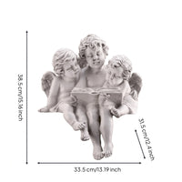 Reading a Book Angel Statue Peaceful Angel Sculpture with Book Calming Statue for Shelves