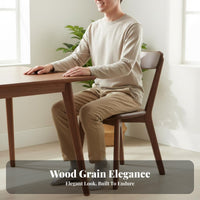 Solid Wood Dining Chair Anti-Slip Foot Pads Nordic Design Backrest Chair