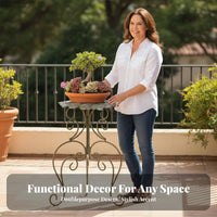 Three-Legged Pot Pedestal sturdyDuty Plant Stand Vintage Design for Patio, Porch