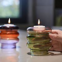 Vase Candle Holder 2-in-1 Design Circular Glass Vase Decorative Centerpiece