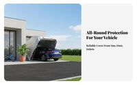 Automatic Car Tent Waterproof Foldable Car Tent All-Season Carport Long-Lasting Stainless Steel Frame for Homeowners, S Owners, Renters, Outdoor Parking, Driveway, Backyard, Residential Area