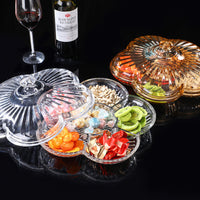 Clear Acrylic Snack Storage Box with Lid and Dividers