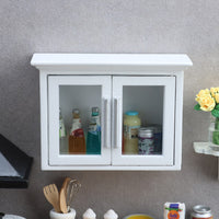 1:12娃娃屋dollhouse迷你家具微缩场景摆件厨房白色挂柜置物架