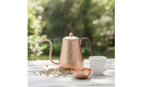Copper Gooseneck Kettle Handcrafted Copper Kettle Textured Vessel for Tea Time