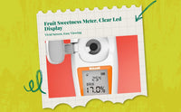 Digital Brix Refractometer, high-accuracy sweetness meter, fruit sweetness tester, portable handheld, automatic temperature compensation, suitable for watermelon, fruits, oranges, beverages, food, and laboratory use.