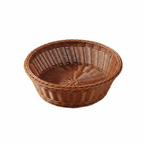 Round Woven Basket Versatile Imitation Wicker Basket Easy to Clean for Families