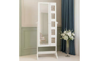 Mirror Jewelry Armoire Double Use Jewelry Cabinet Household Furniture Easy to Organize for Boutique