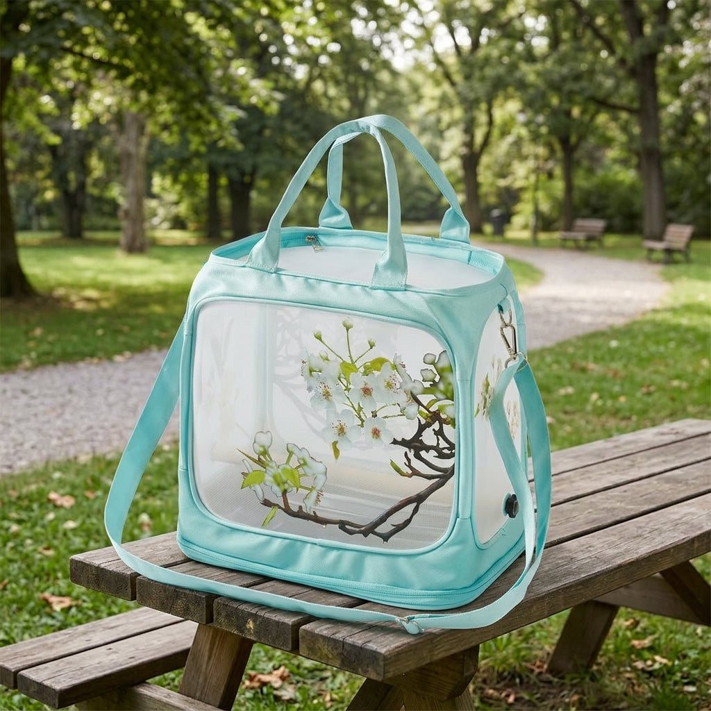 Bird Carrier and Parrot Carrier with Clear Window, Foldable Bird Carrier Oxford Cloth Portable Bird Cage, Pet Travel Bag with Shoulder Strap