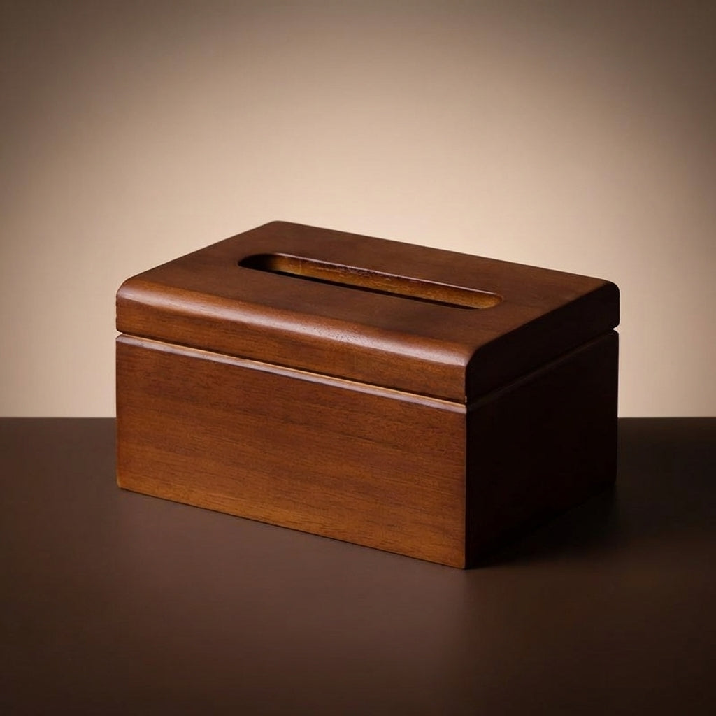 Tissue Box Holder for Home Office, Solid Wood Rectangular Tissue Box in Dark Brown, Custom Napkin Dispenser, Tissue Boxes