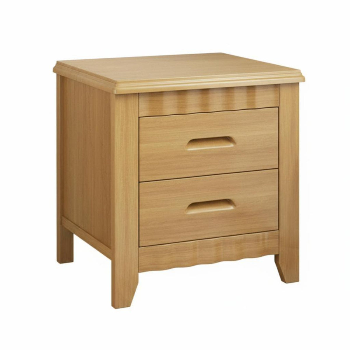 secure latching Nightstand Modern Minimalist Design 2-Drawer End Table with secure latch
