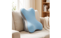 Ergonomic Bed Back Cushion Multifunction Backrest Pillow with Memory Foam Breathable Support Pillow with Cool-Silk Cover Firm for Students