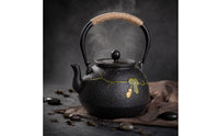 Cast Iron Teapot Textured Tea Pot Sturdy for Boiling Water