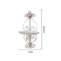 Decorative Iron Shelf Brown Edging Wall Mounted Heart Wall Space Saving